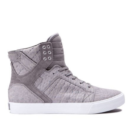 Supra Skytop Mens High Tops Shoes Grey UK 27JIZ